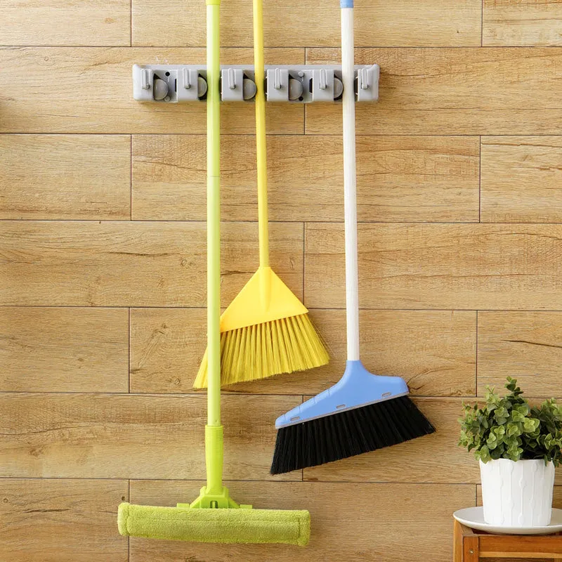 Mop & Broom Organizer Wall Mount Hanger