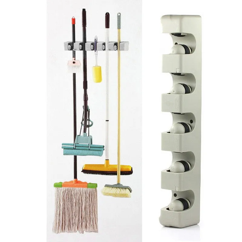 Mop & Broom Organizer Wall Mount Hanger
