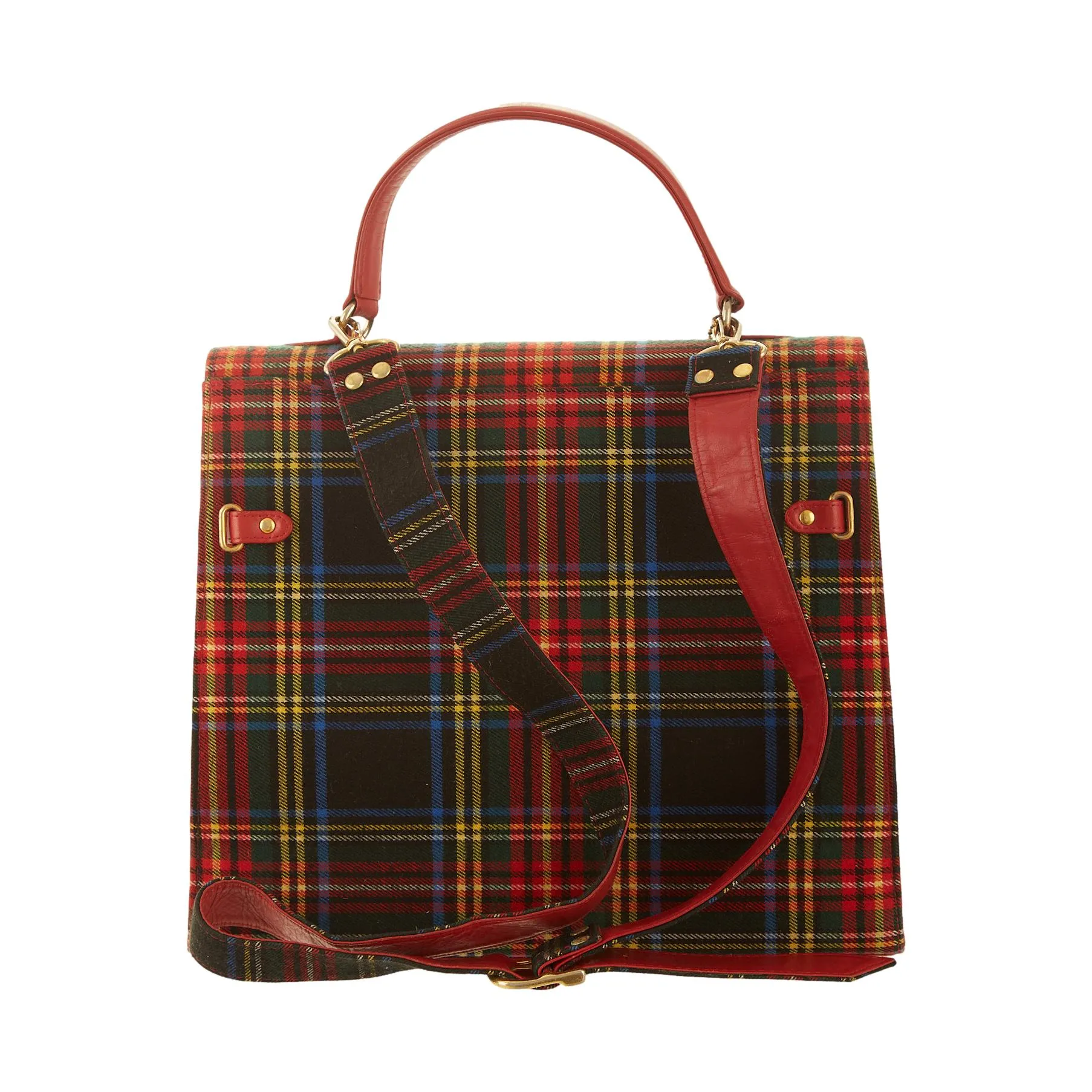 Moschino Plaid Punk Chic 2-Way Bag