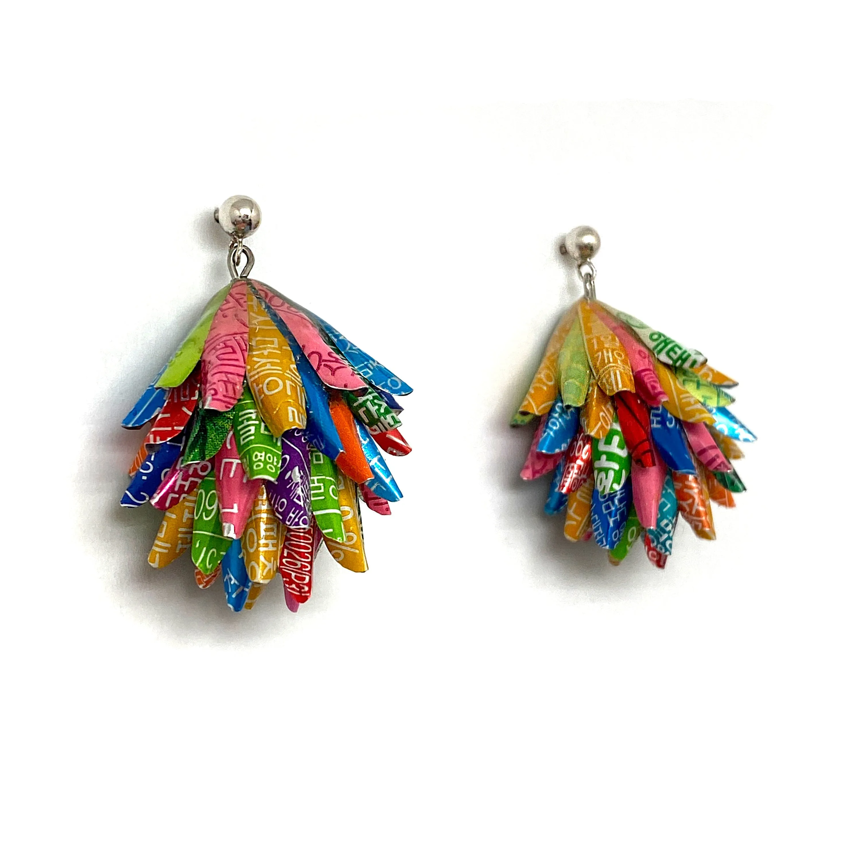Multicolor Aluminum Cluster Earrings