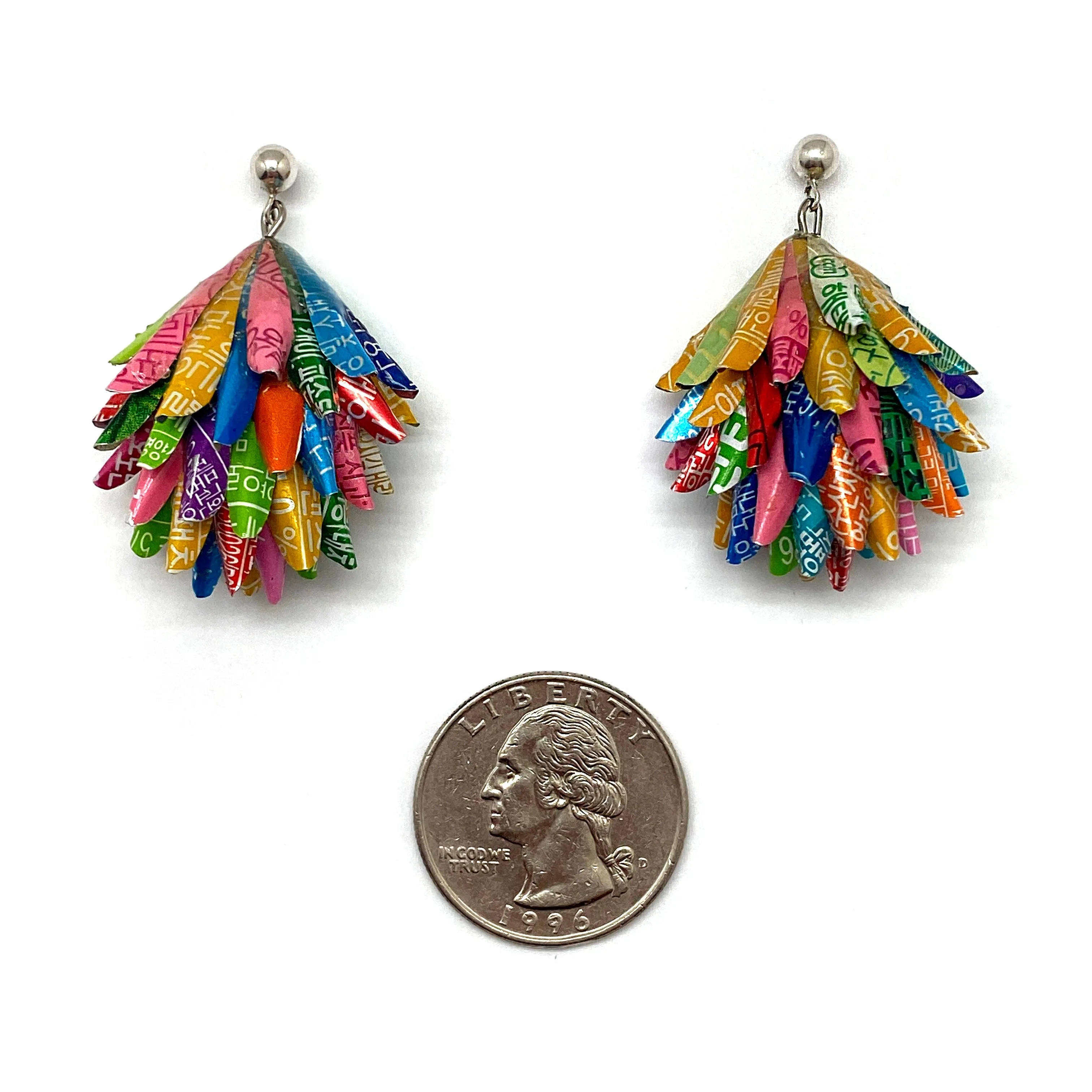 Multicolor Aluminum Cluster Earrings