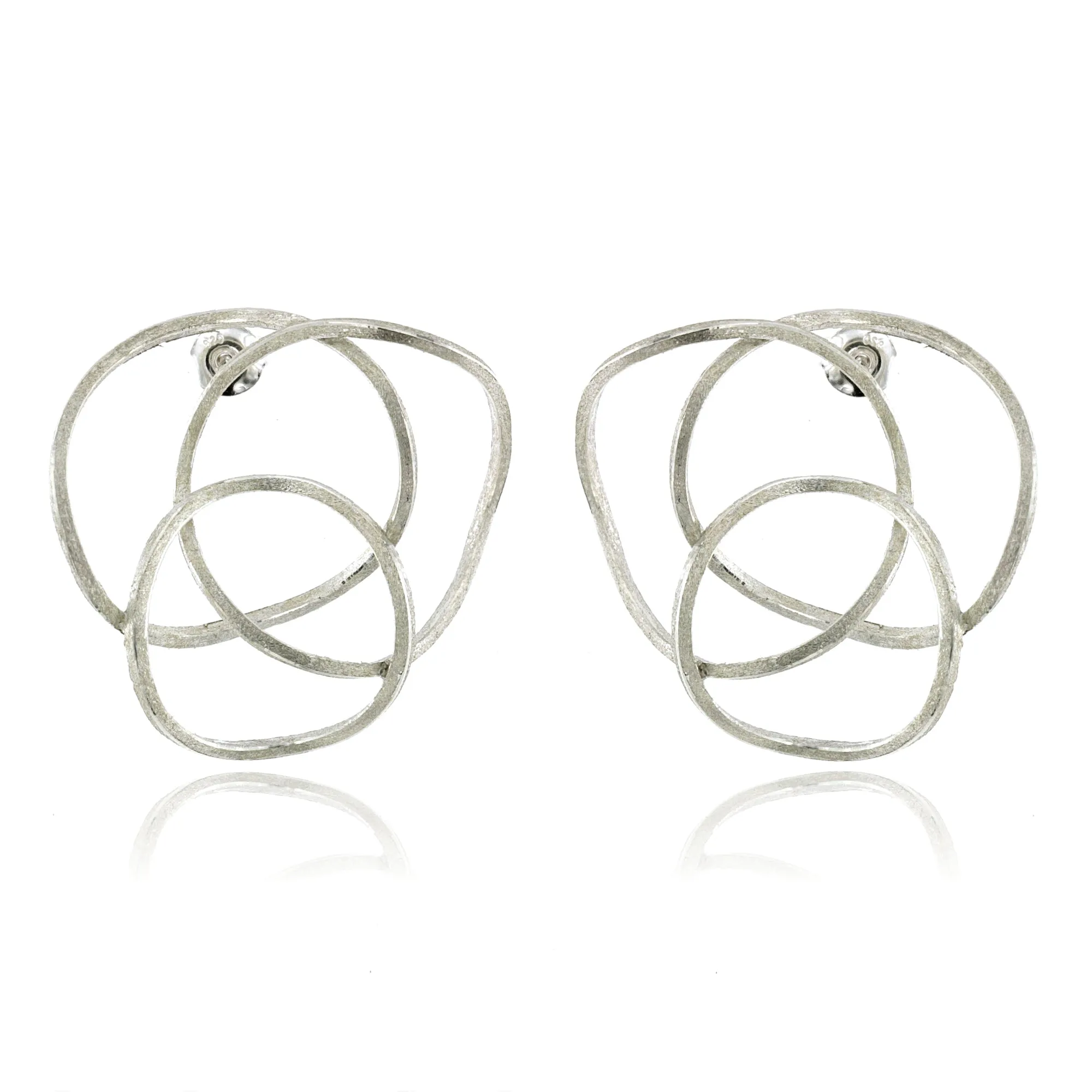 Mysterium Collection Intertwined Sterling Oval Earrings