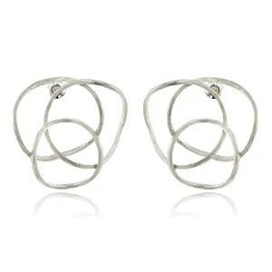 Mysterium Collection Intertwined Sterling Oval Earrings