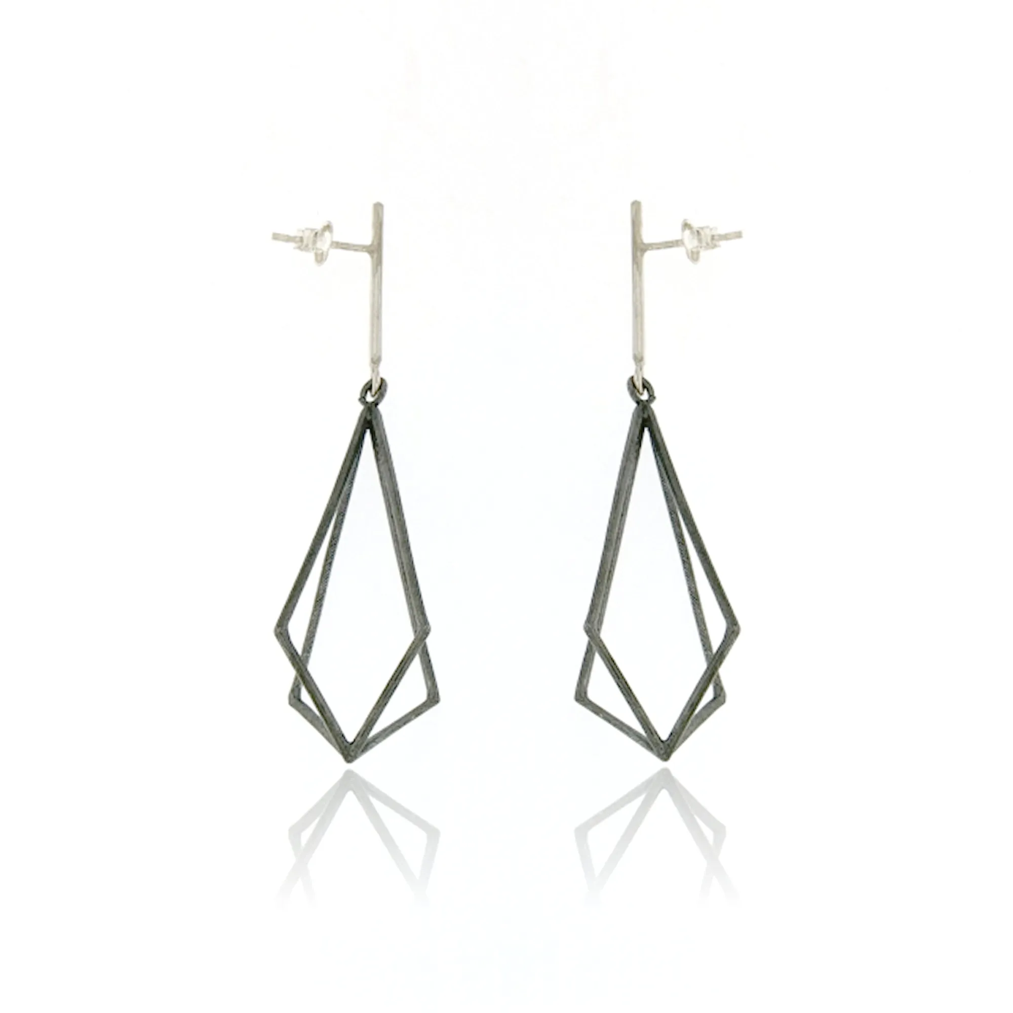 Mysterium Collection Oxidized Sterling Kite Earrings