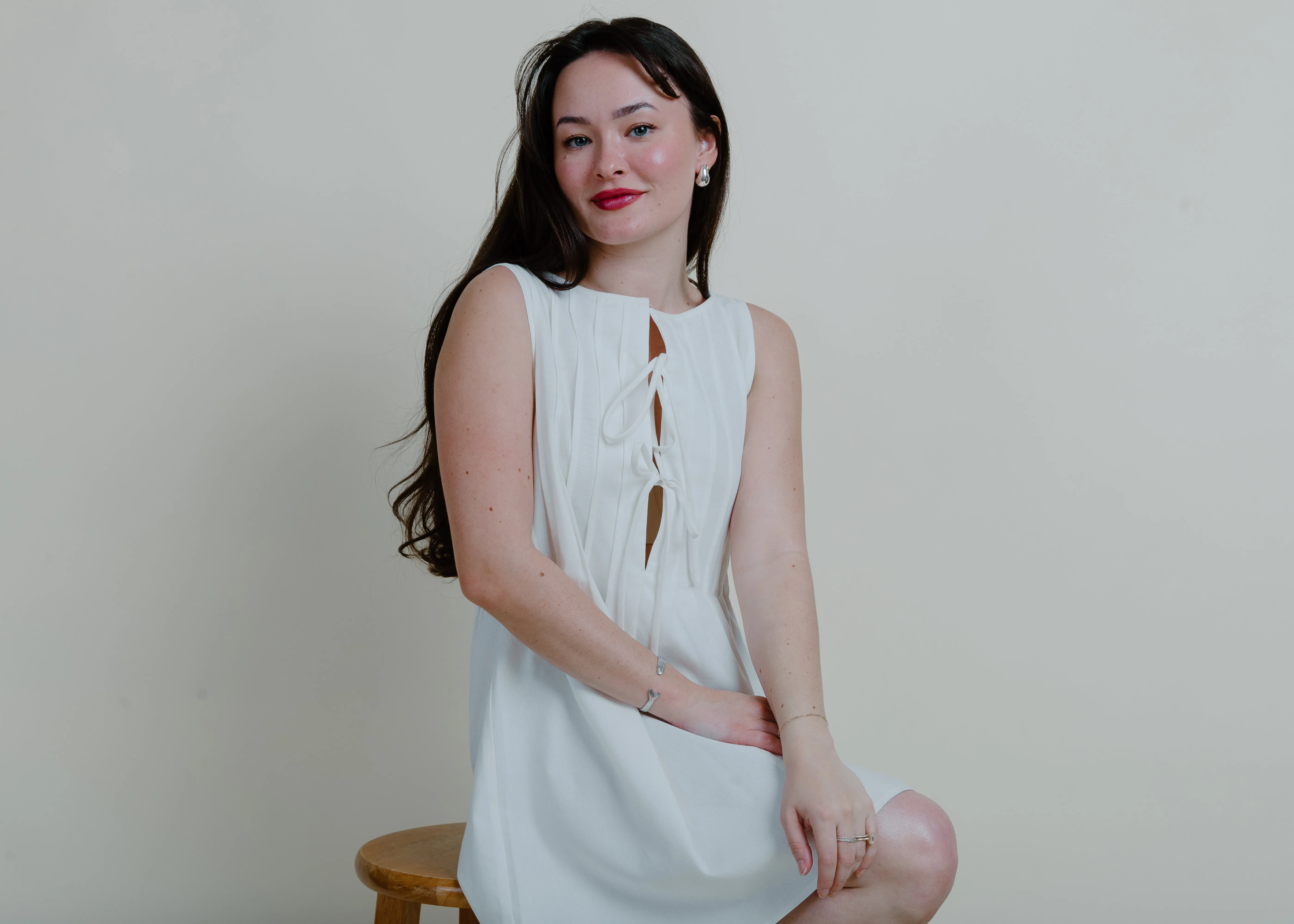 Nantucket Tie Mini Dress - Off White