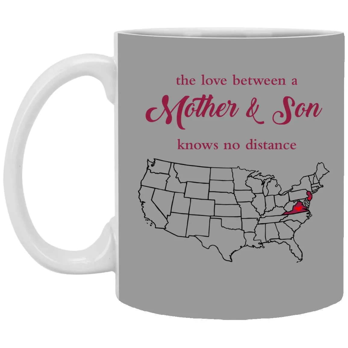 New Jersey Virginia The Love Between Mother And Son Mug