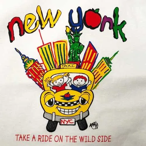 New York City Skyline and Yellow Taxi Kid's Tee Shirt