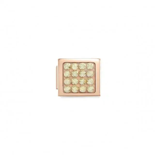Nomination Composable Glam Link Pave Champagne Crystal, Rose PVD