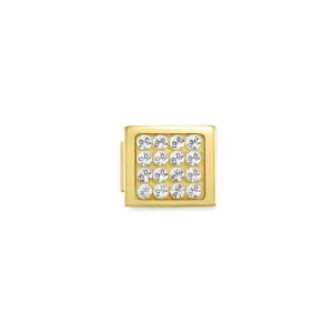 Nomination Composable Glam Link, Pave White, Golden Finish