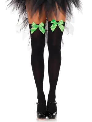 Nylon Thigh Highs With Bow