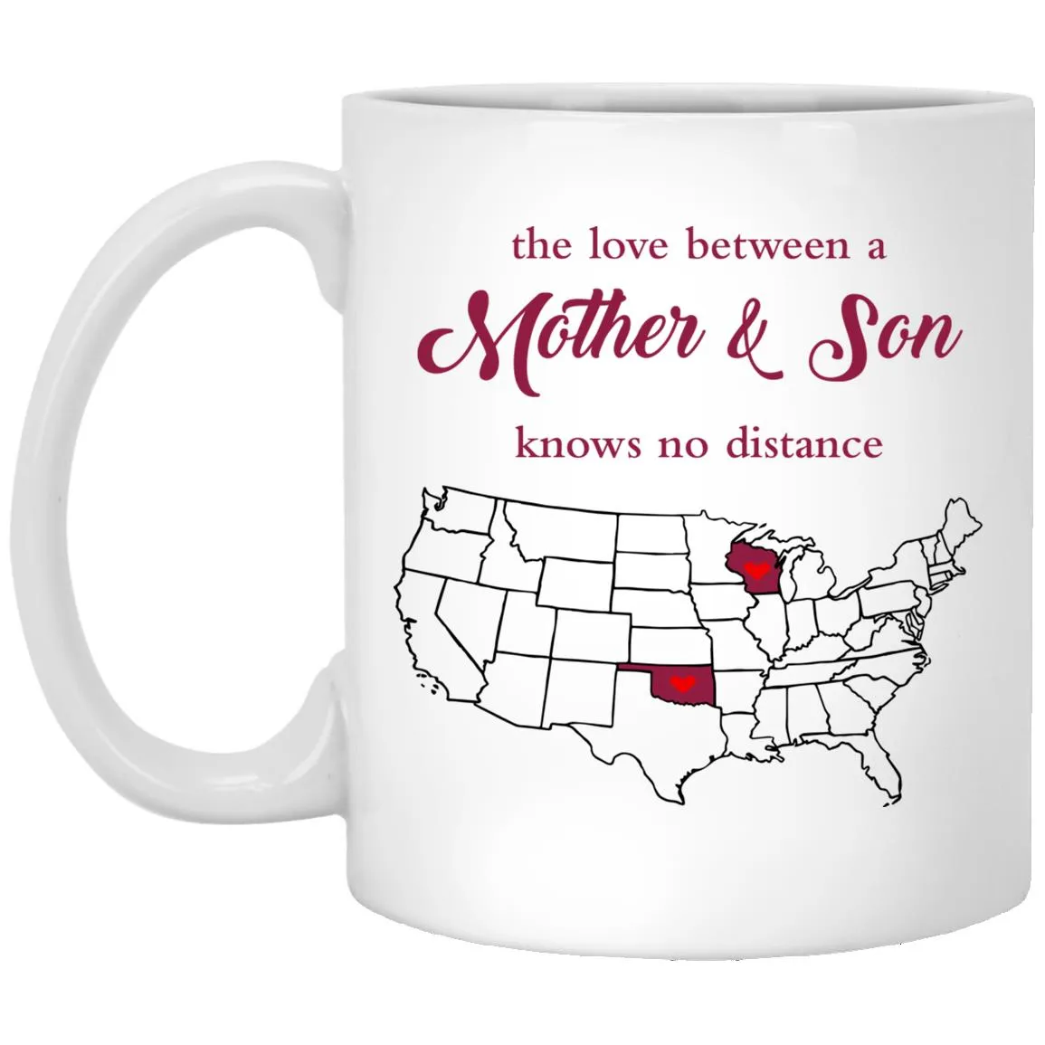Oklahoma Wisconsin The Love Between Mother And Son Mug