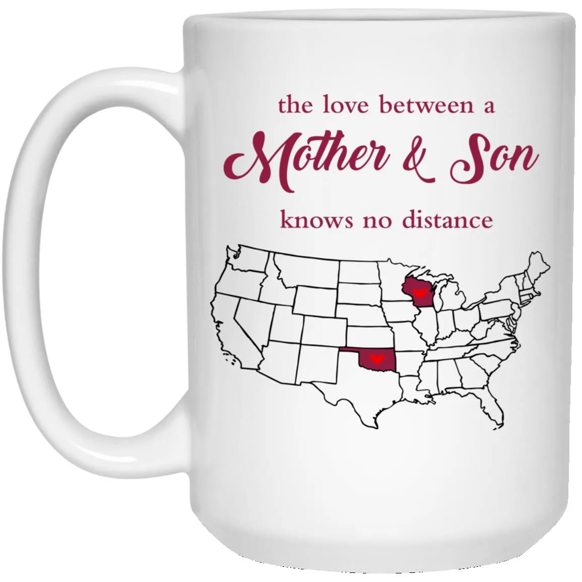 Oklahoma Wisconsin The Love Between Mother And Son Mug