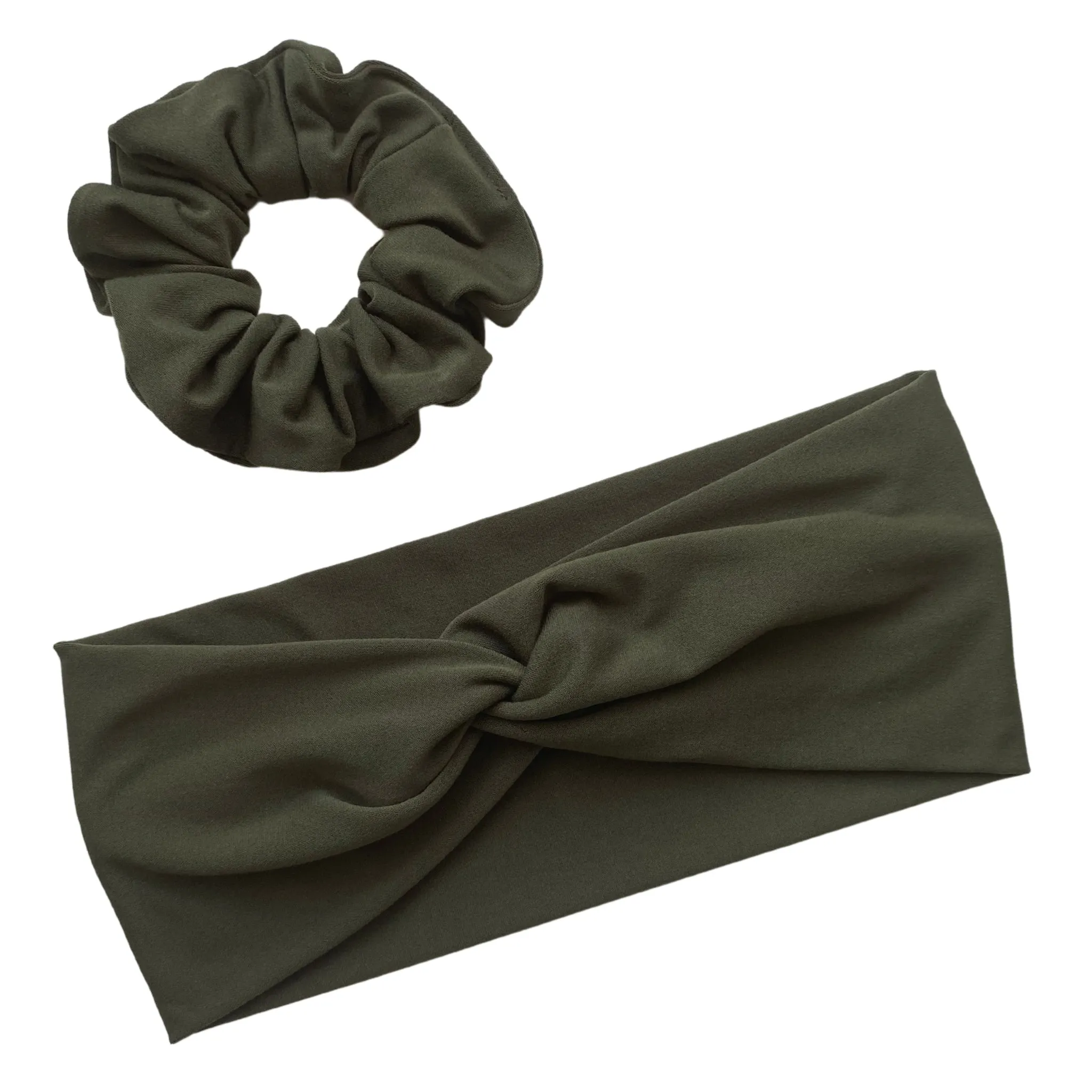 Olive Green Matte Faux Knot Headband