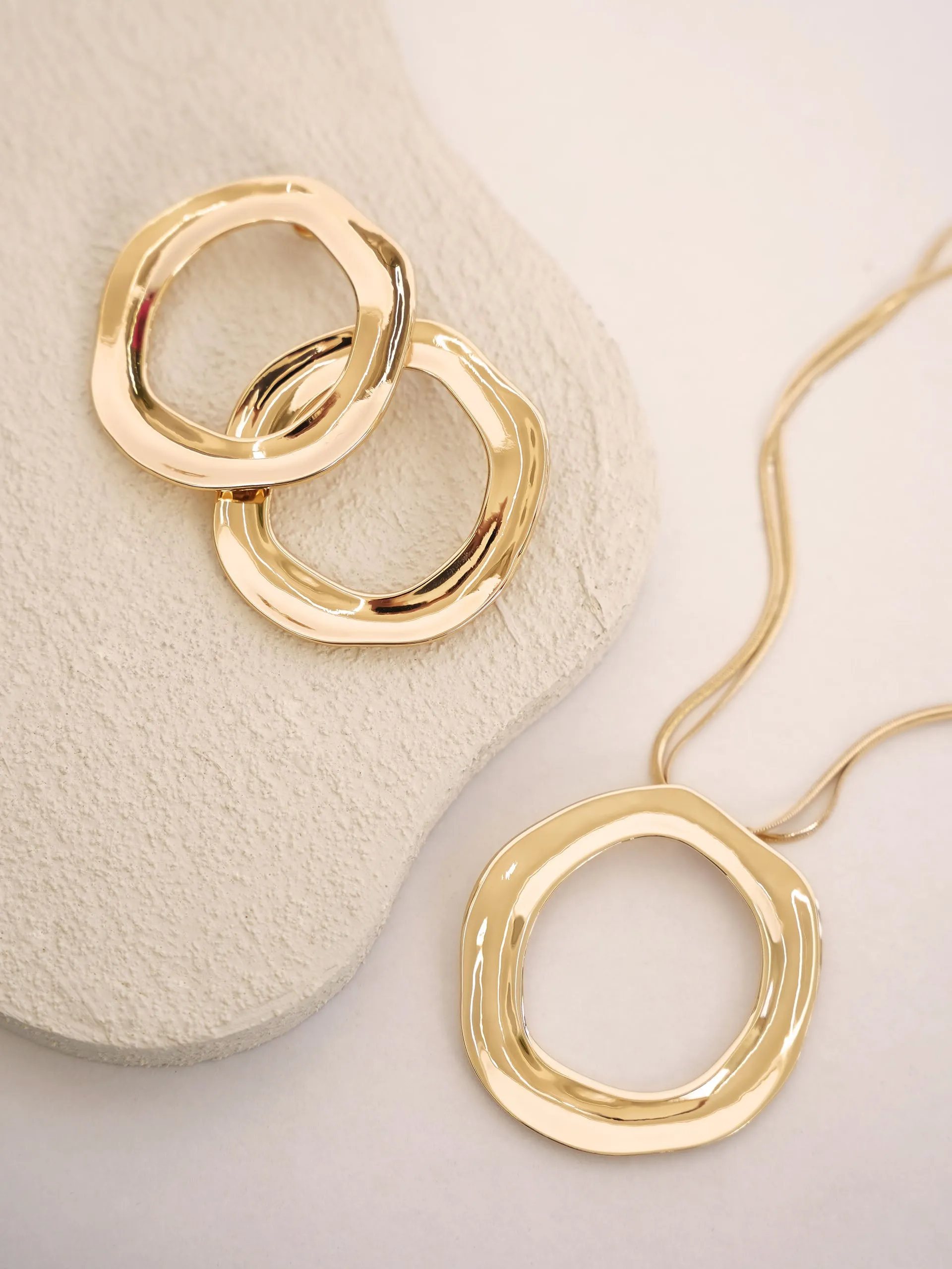 Open Circle Statement Necklace