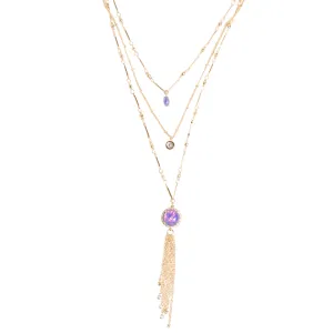 Ophelia Layered Charm Tassel Necklace