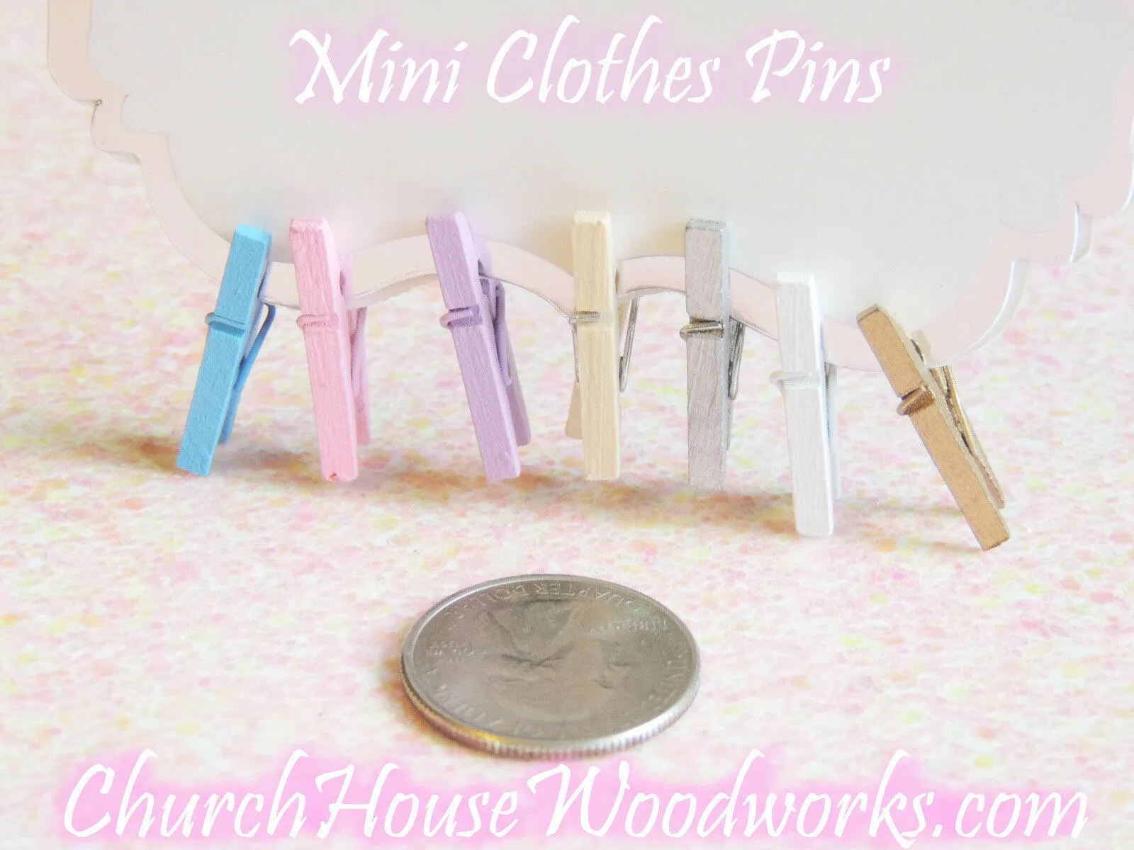 Pack of 100 Mini Fuchsia Wooden Clothespins