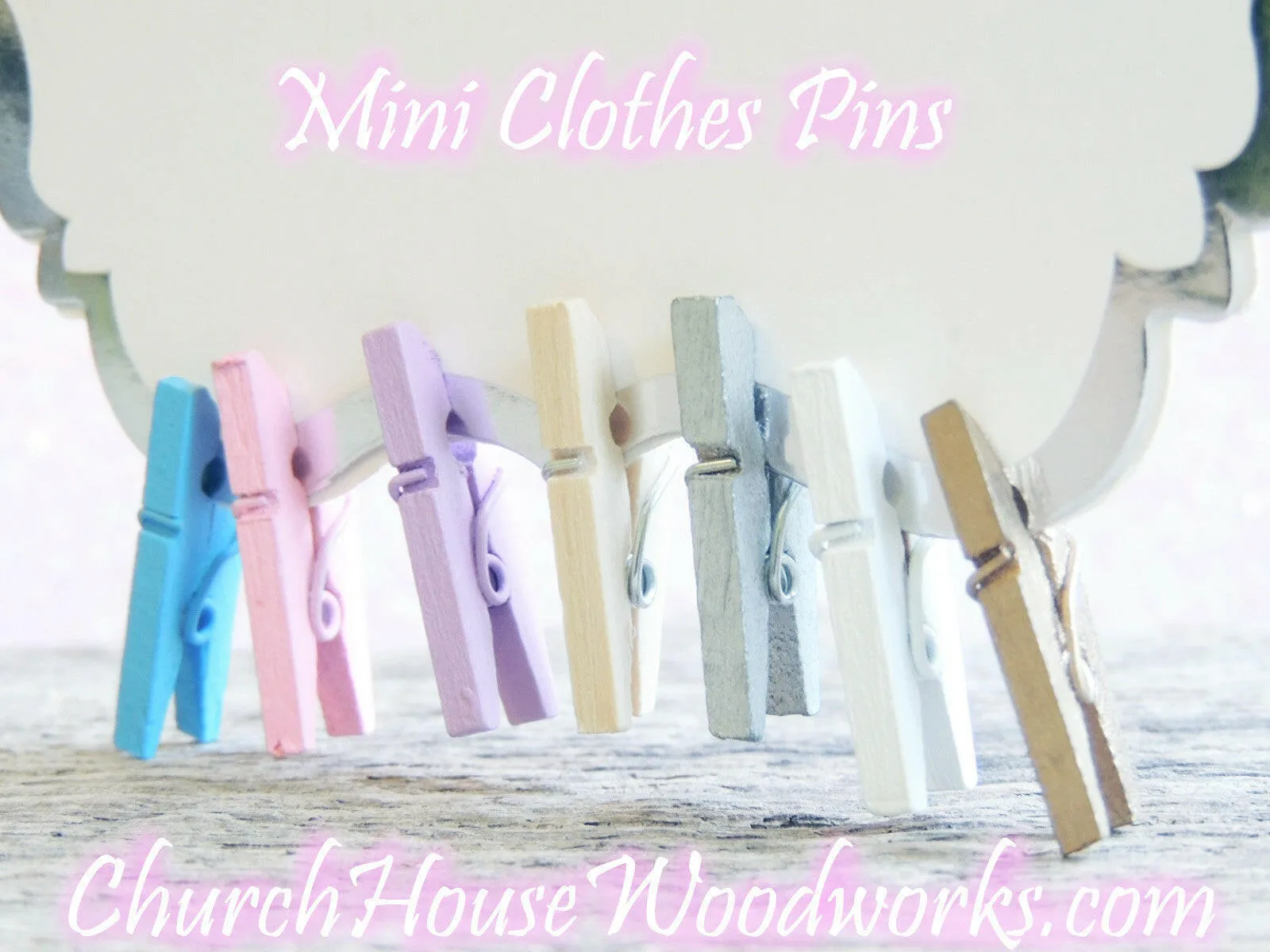 Pack of 100 Mini Fuchsia Wooden Clothespins
