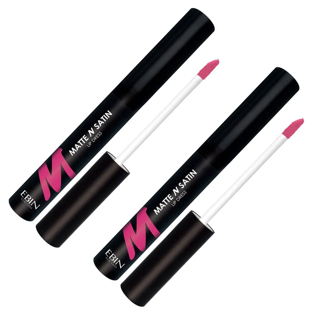Pack of 2 Ebin New York Matte N Satin Lip Dress, Pink Besos CMSLD03