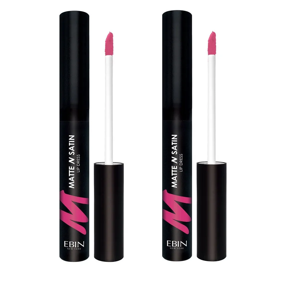 Pack of 2 Ebin New York Matte N Satin Lip Dress, Pink Besos CMSLD03