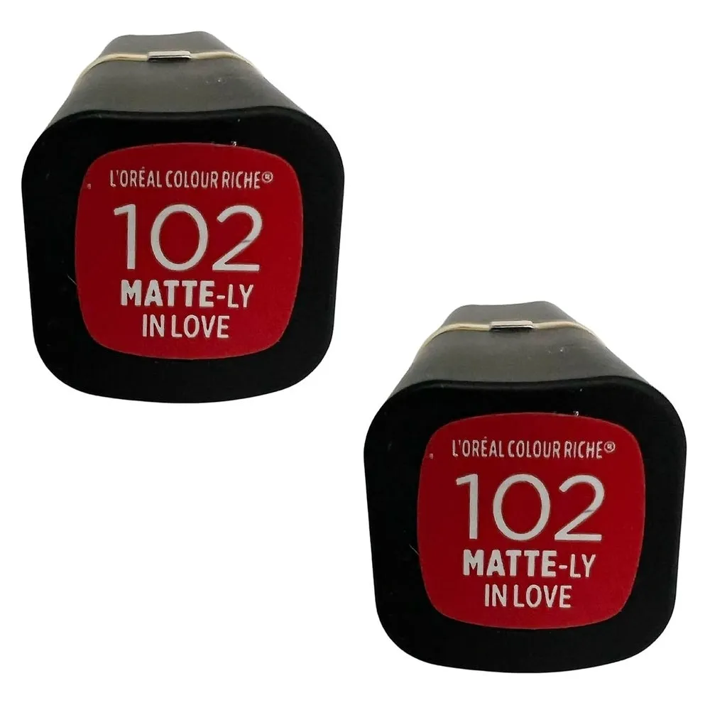 Pack of 2 L'Oreal Paris Colour Riche Matte Lipcolour, Matte-ly In Love # 102