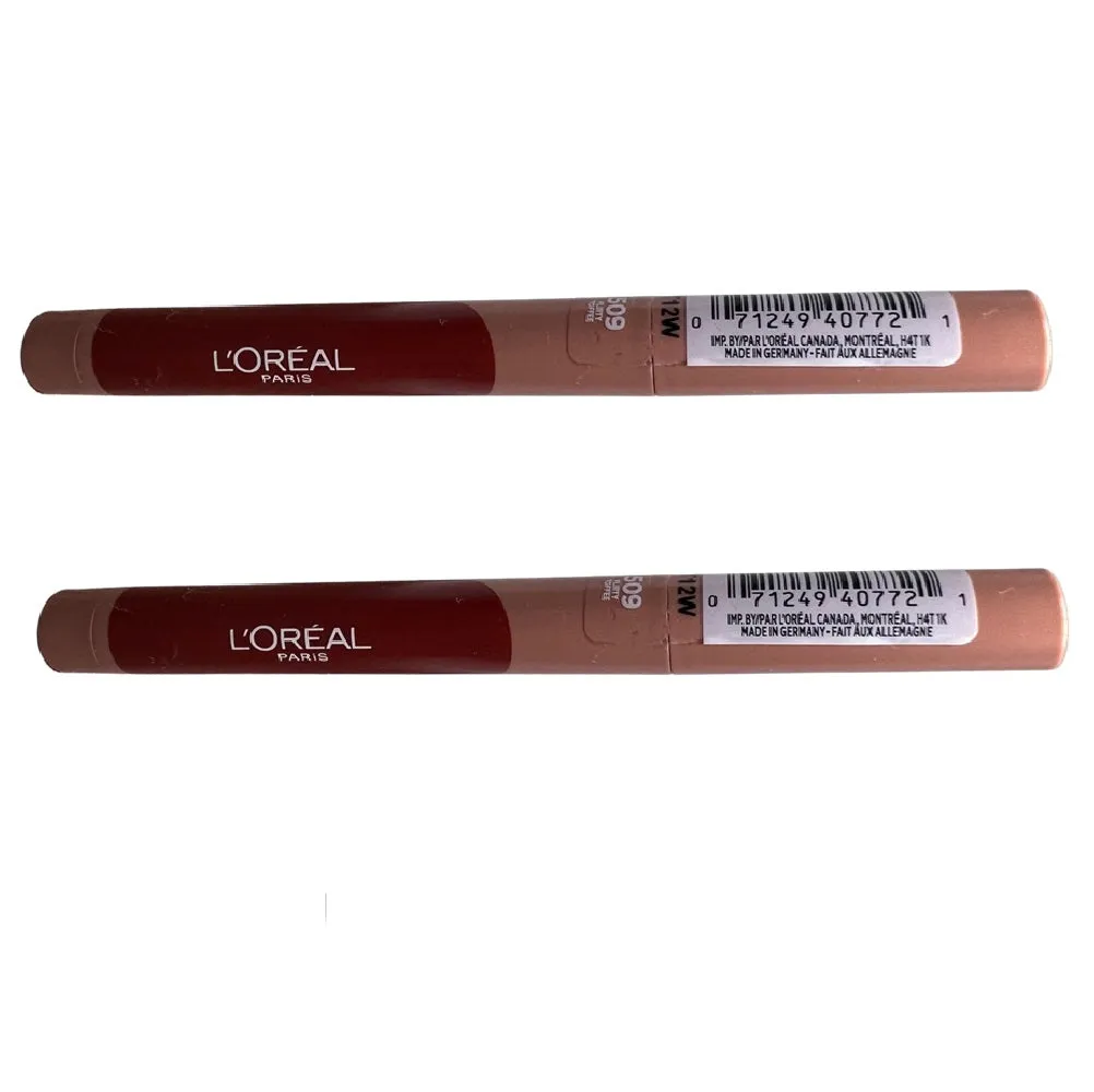 Pack of 2 L'Oreal Paris Infallible Matte Lip Crayon, Flirty Toffee # 509