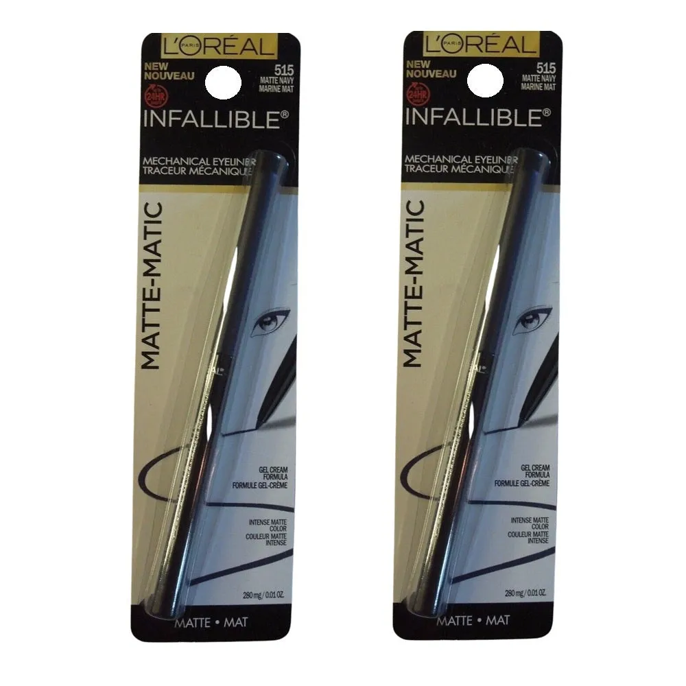 Pack of 2 L'Oreal Paris Infallible Matte-Matic Mechanical Eyeliner, Matte Navy 515