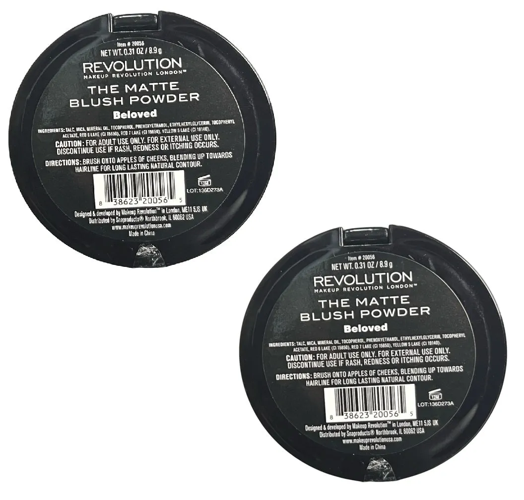 Pack of 2 Makeup Revolution Beauty The Matte Blush, Beloved