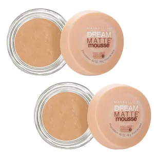 Pack of 2 Maybelline Dream Matte Mousse Foundation, Sandy Beige (Medium 1)