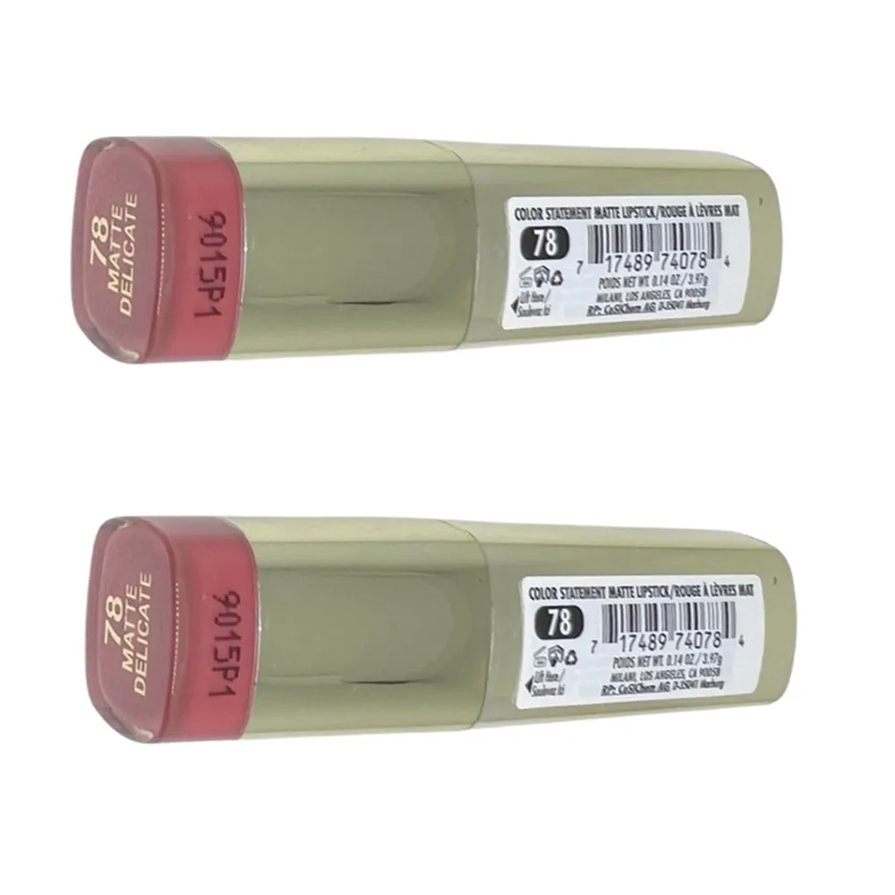 Pack of 2 Milani Color Statement Lipstick, Matte Delicate 78