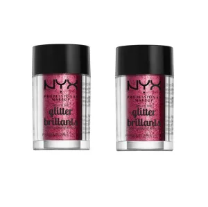 Pack of 2 NYX Face and Body Glitter Brilliants, RED GLI09