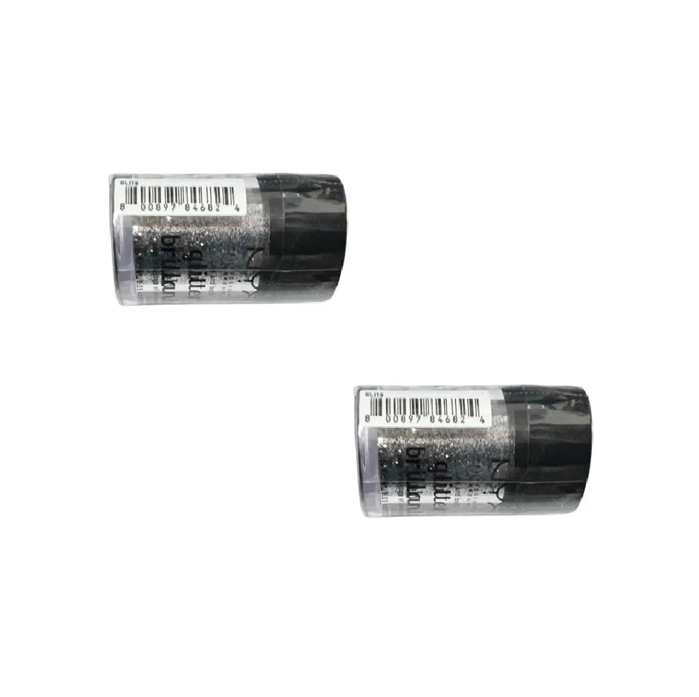 Pack of 2 NYX Face and Body Glitter Brilliants, Silver GLI10