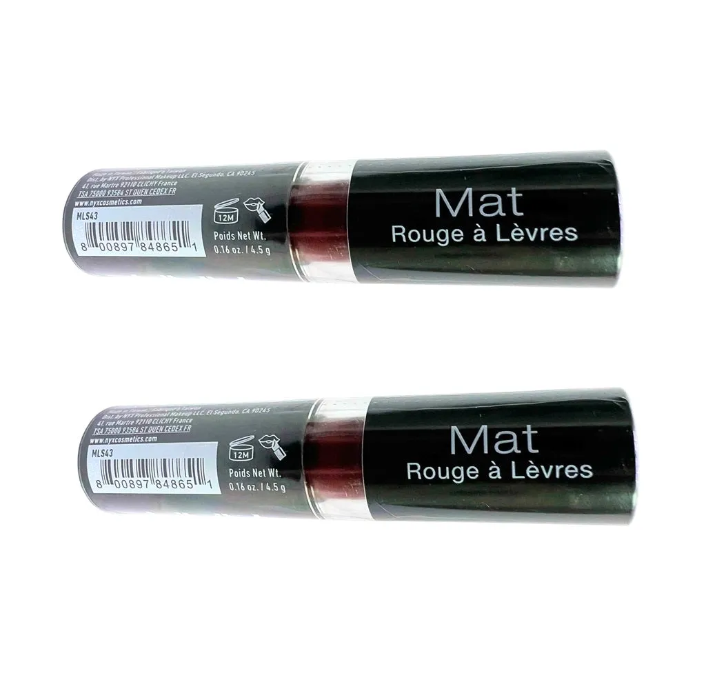 Pack of 2 NYX Matte Lipstick, Crazed MLS43