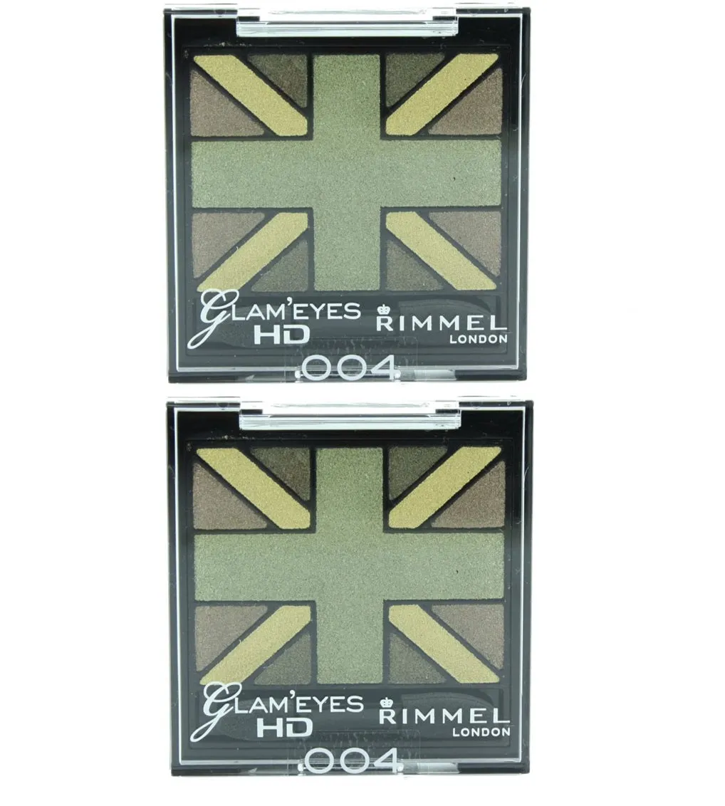 Pack of 2 Rimmel London Glam Eyes HD Quad Eye Shadow, Green Park 004