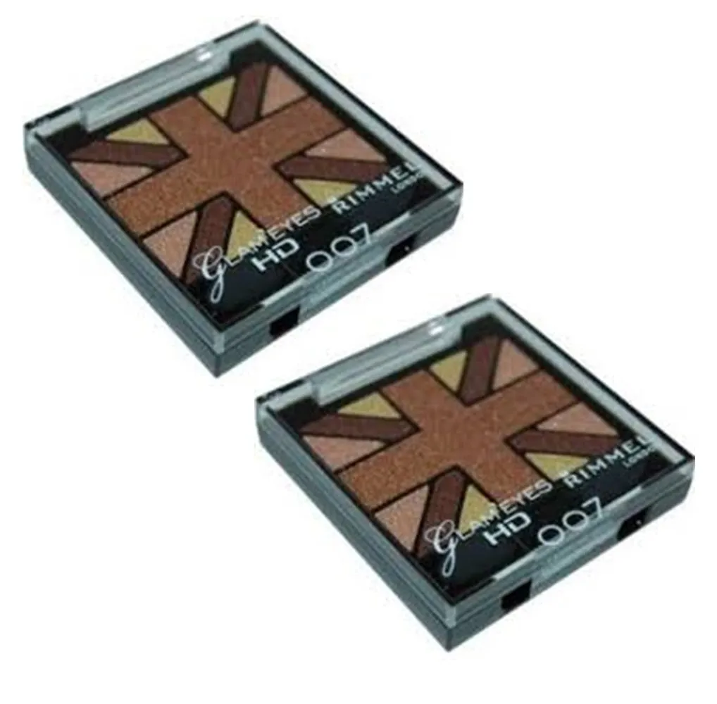 Pack of 2 Rimmel London Glam Eyes HD Quad Eye Shadow, Heart of Gold 007