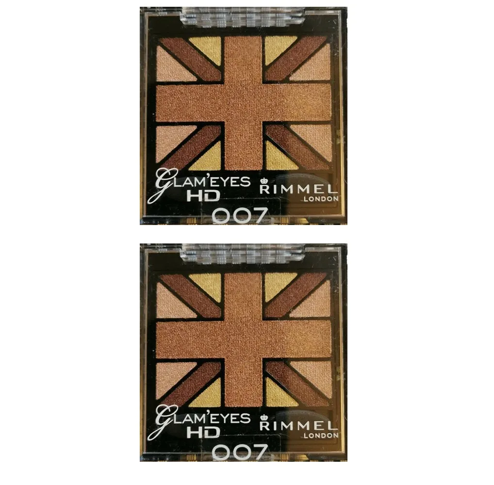Pack of 2 Rimmel London Glam Eyes HD Quad Eye Shadow, Heart of Gold 007