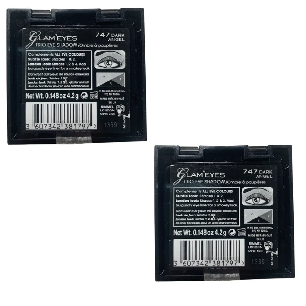 Pack of 2 Rimmel London Glam Eyes Trio Eyeshadow, Dark Angel 747