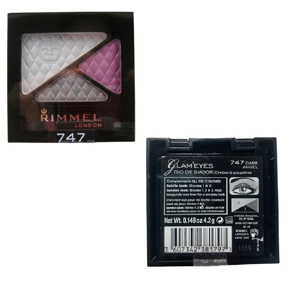 Pack of 2 Rimmel London Glam Eyes Trio Eyeshadow, Dark Angel 747