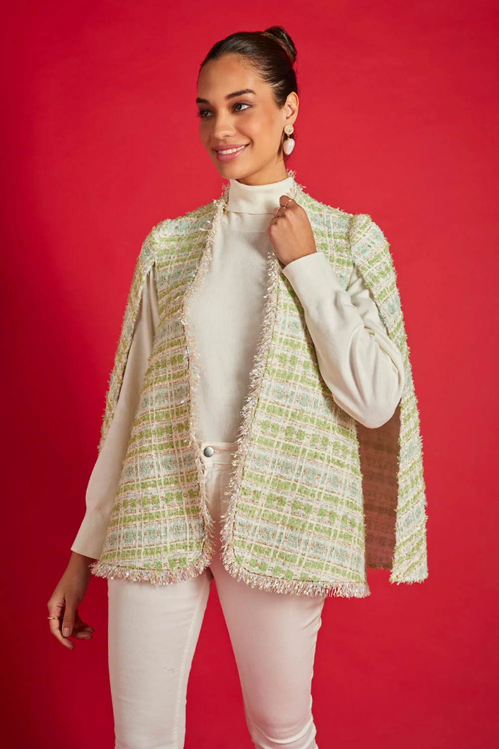 Parrot Green Statement Cape