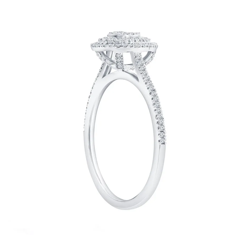 Pave Diamond Pear-Shaped Frame Ring