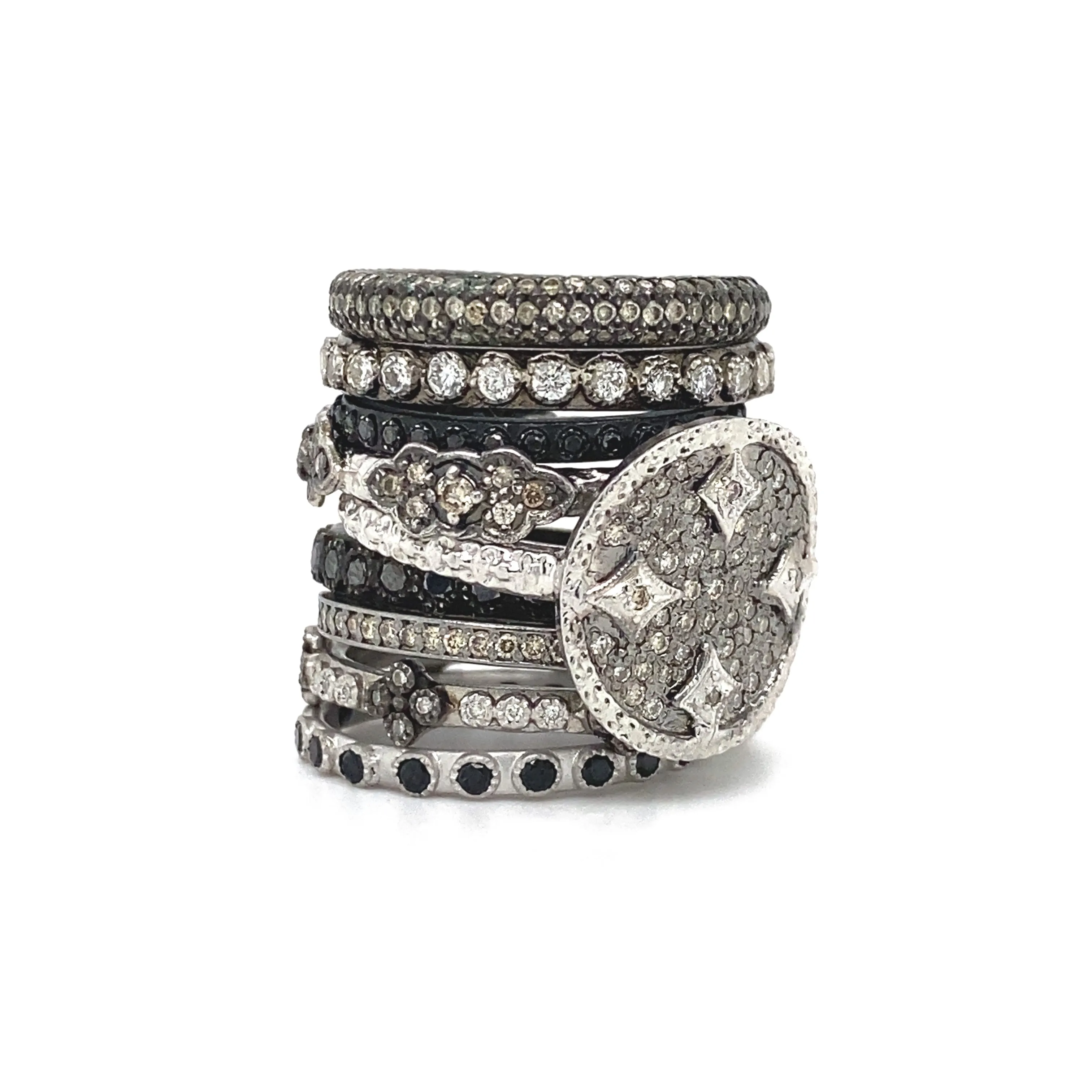 Pave Disc Statement Ring