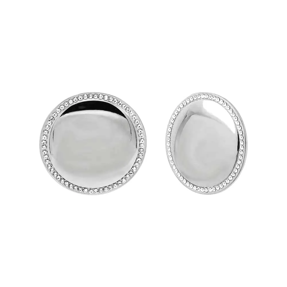 Pave Outlined Round Statement Stud Earring