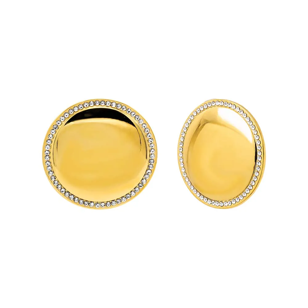 Pave Outlined Round Statement Stud Earring