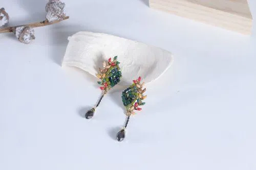 peacock maze statement earrings