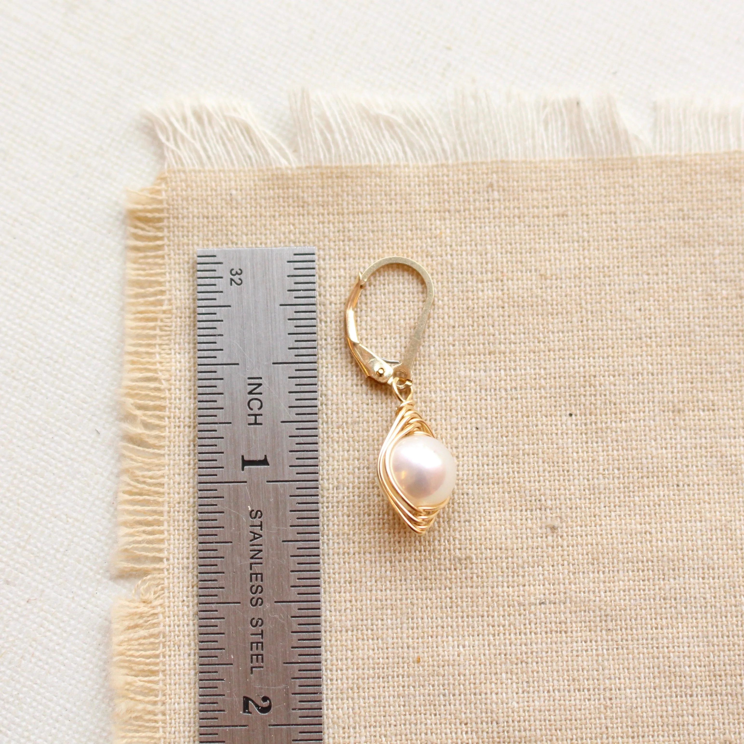 Perfect Pearl Gold Wrapped Earrings