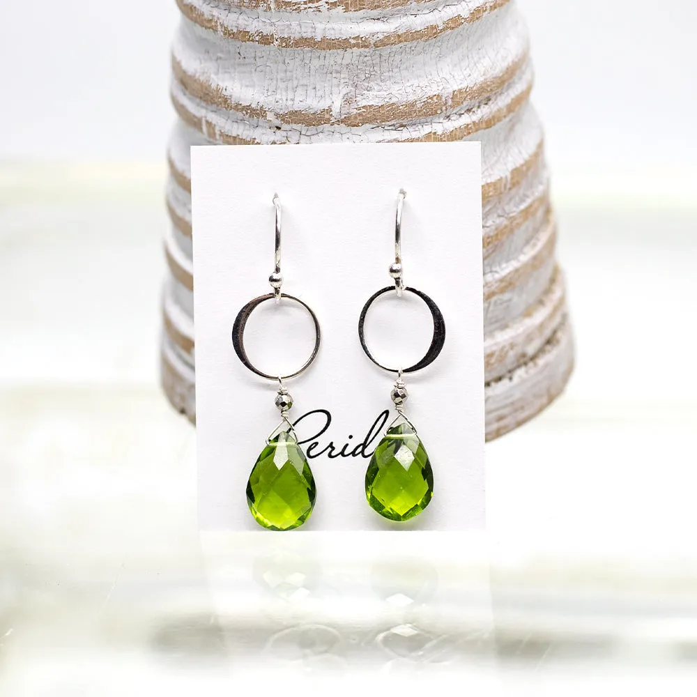 Peridot Ring Silver Earrings