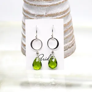 Peridot Ring Silver Earrings