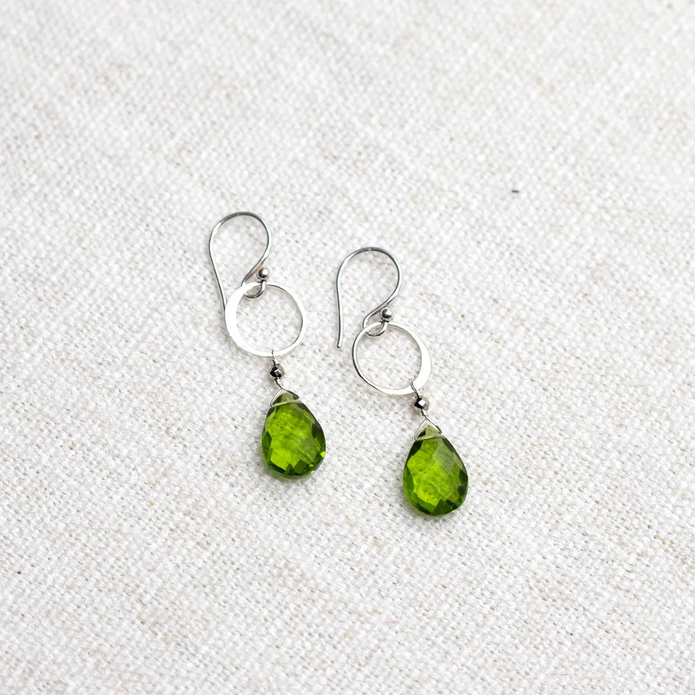 Peridot Ring Silver Earrings