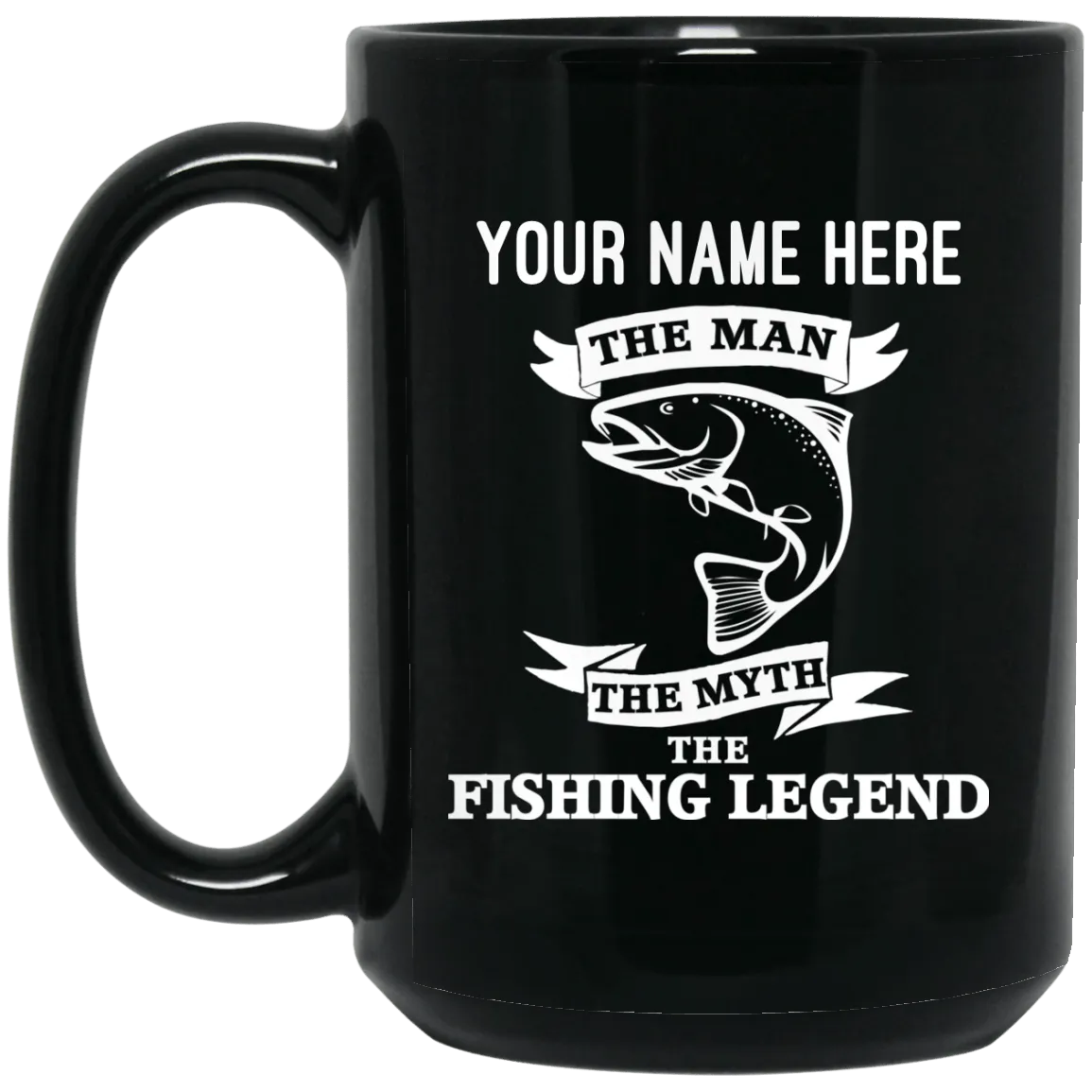 Personalized-Fishing Legend Black Mug