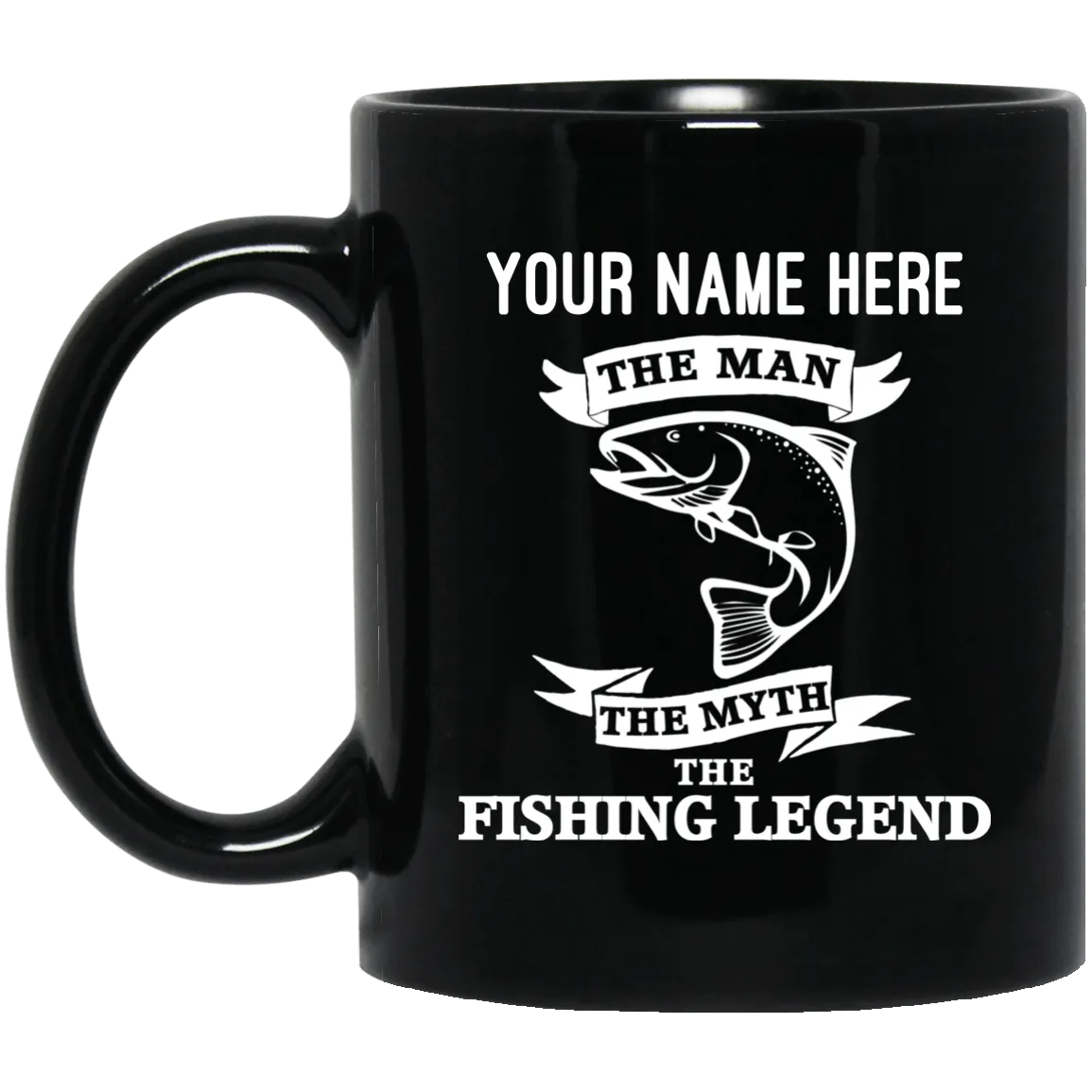 Personalized-Fishing Legend Black Mug