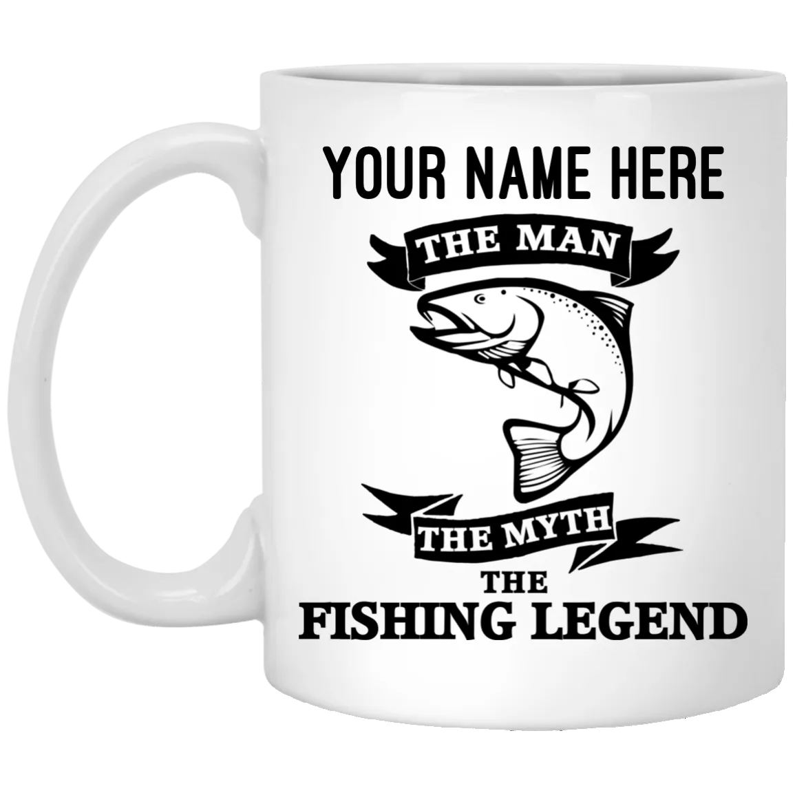 Personalized-Fishing Legend White Mug